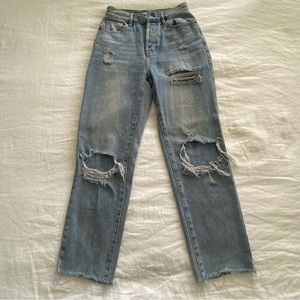 Pacsun Distressed High Rise Straight Jeans